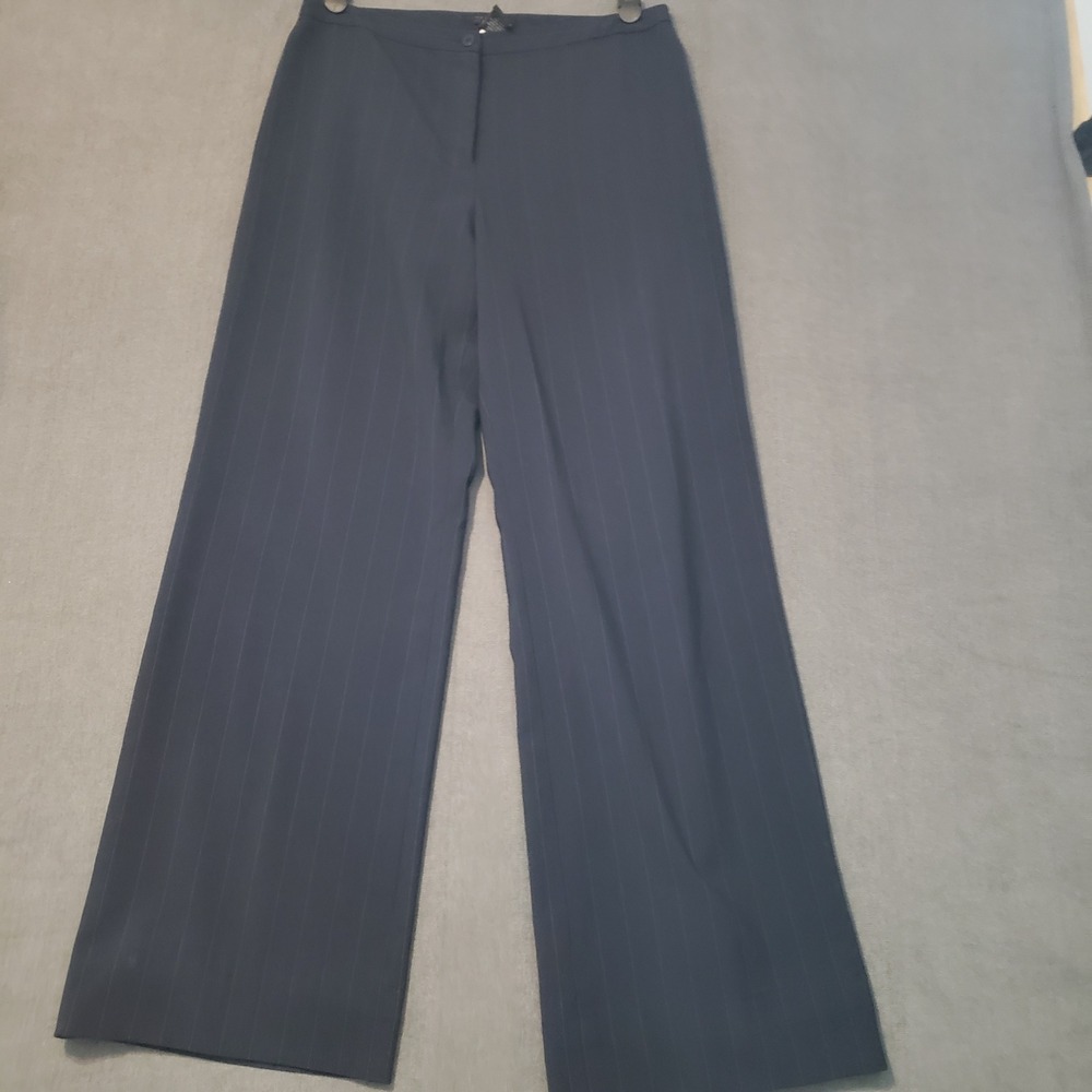 The Limited Dress Pants Womens 10 Navy Pinstripe Wide Leg